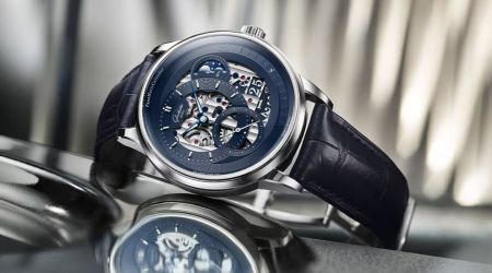 Blue of Dawn, edizione scheletrata del PanoMaticCalendar firmata Glashütte Original, realizzata in una tiratura estremamente limitata di 150 orologi